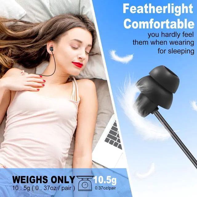 Alt view image 2 of 7 - 2PCS Sleep Wired Headphones with USB C Plug | Built-in Remote, Music & Phone Call Control, Volume Control, iPhone 15 Compatible, Samsung Android Compatible