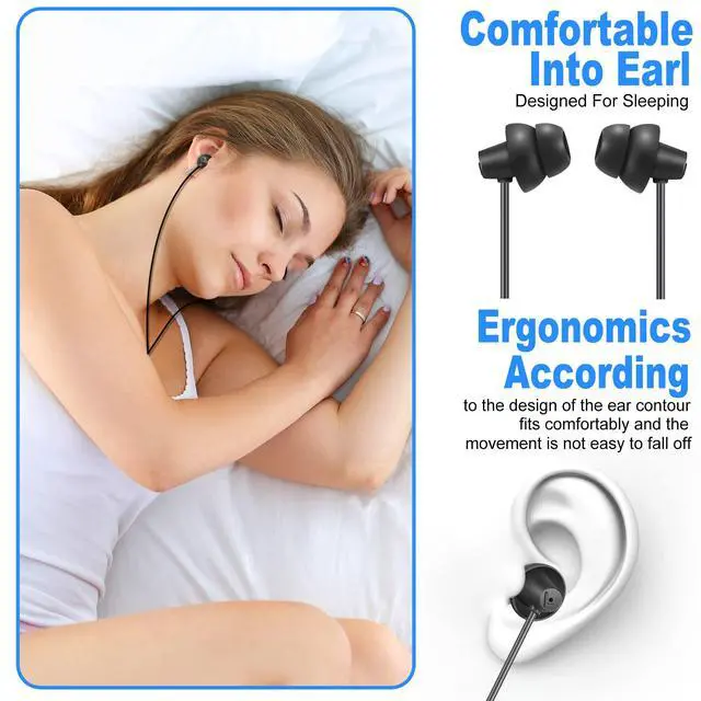 Alt view image 3 of 7 - 2PCS Sleep Wired Headphones with USB C Plug | Built-in Remote, Music & Phone Call Control, Volume Control, iPhone 15 Compatible, Samsung Android Compatible