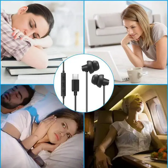Alt view image 7 of 7 - 2PCS Sleep Wired Headphones with USB C Plug | Built-in Remote, Music & Phone Call Control, Volume Control, iPhone 15 Compatible, Samsung Android Compatible
