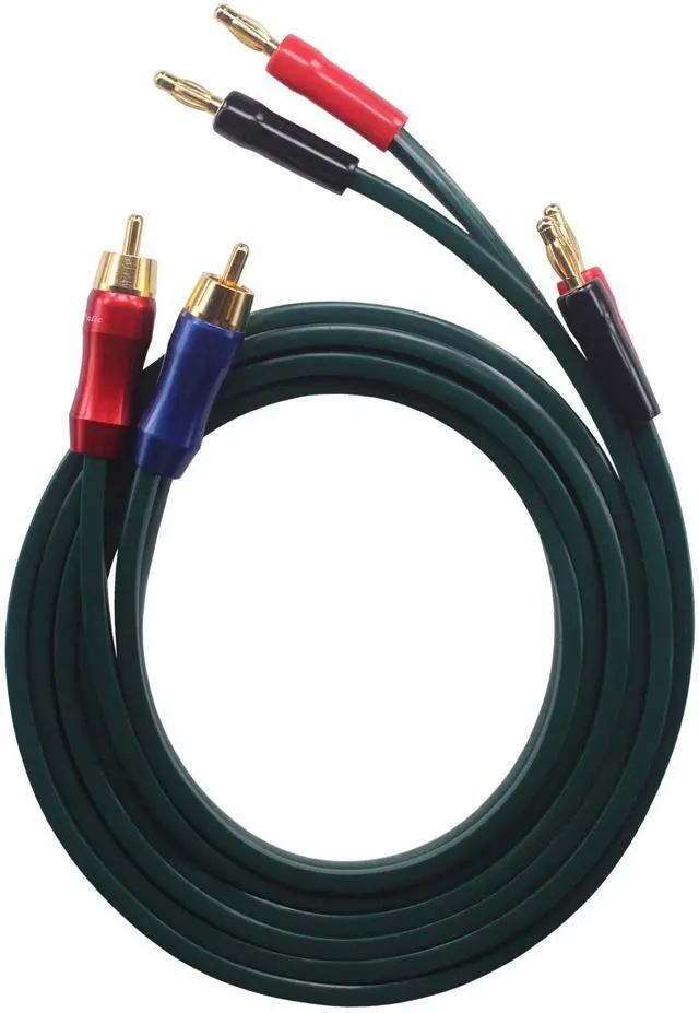 Main image of C-JN OFC Speaker Wire Pair with RCA Male (Blue & Red) to 2 Pair Banana4banana Plugs, C-JN (2M(6.5ft))