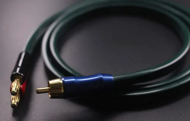 Alt view image 4 of 5 - C-JN OFC Speaker Wire Pair with RCA Male (Blue & Red) to 2 Pair Banana4banana Plugs, C-JN (2M(6.5ft))