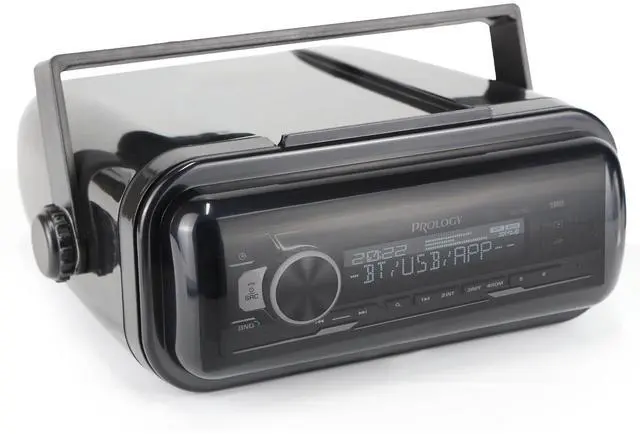 Main image of Durable Water Resistant Radio Stereo Cover Waterproof Boat Stereo Protector Shield with Flip-Up Door UV-Resistant ABS Housing, Includes Mounting Gasket (Black)