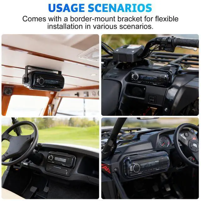 Alt view image 5 of 7 - Durable Water Resistant Radio Stereo Cover Waterproof Boat Stereo Protector Shield with Flip-Up Door UV-Resistant ABS Housing, Includes Mounting Gasket (Black)