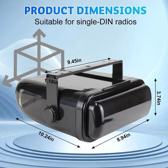 Alt view image 6 of 7 - Durable Water Resistant Radio Stereo Cover Waterproof Boat Stereo Protector Shield with Flip-Up Door UV-Resistant ABS Housing, Includes Mounting Gasket (Black)