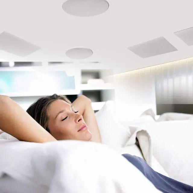 Alt view image 7 of 7 - 5.25'' In-Wall/In-Ceiling Dual Speakers (Pair) - 2-Way Woofer Speaker System 1/2 Polymer Tweeter Flush Mount w/ 80Hz - 20kHz Frequency Response 150 Watts Peak 8 Ohm Rating - PDIC56 (White)