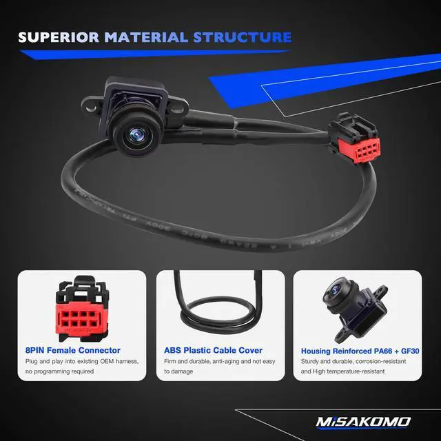 Alt view image 7 of 7 - Rear View Backup Camera, Compatible with 2014-2020 Dodge Ram ProMaster 1500 2500 3500, Replace 6MJ97ZZZAA 68288201AA, Waterproof Back Up Camera Reverse Camera