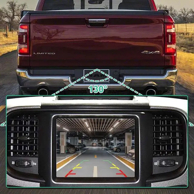 Alt view image 3 of 6 - 68274731AE OE Backup Camera Replacement for Dodge Ram 1500 Classic 2019-2022 & Dodge Ram 1500 2500 3500 2016-2018, Rear Cam Replaces 590-950, 68274731AA, 68274731AB, 68274731AC, 68274731AD