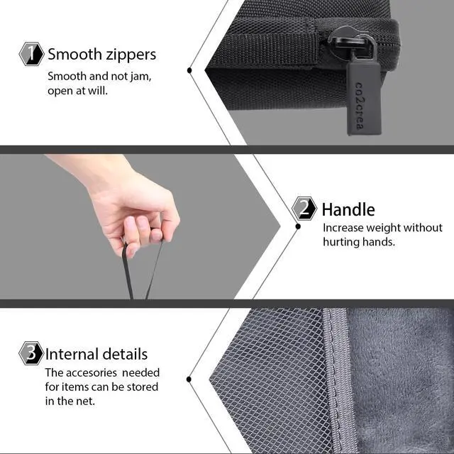 Alt view image 4 of 6 - Hard Case Replacement for 3 Bluetooth Portable Speaker, Black | Mesh Pocket, Cable Storage Space, Interior Strap For Organized Accessories