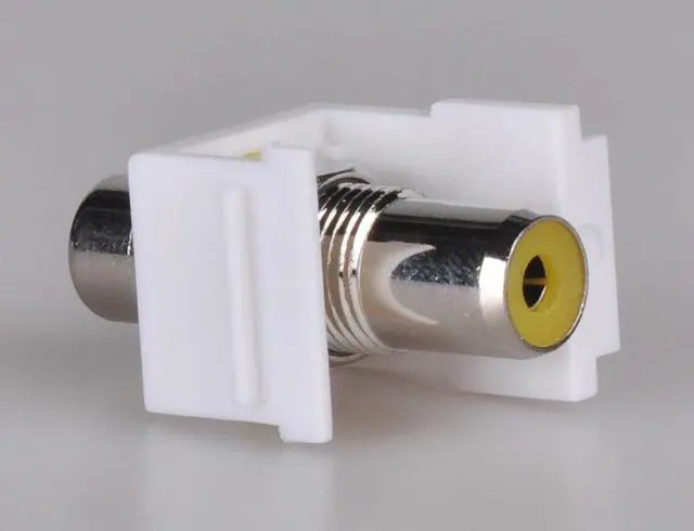 Alt view image 3 of 5 - RCA Wall Plate, White 3-Port RCA Wall Plate with Removable F/F RCA Keystone Jack Inserts for Composite Audio/Video