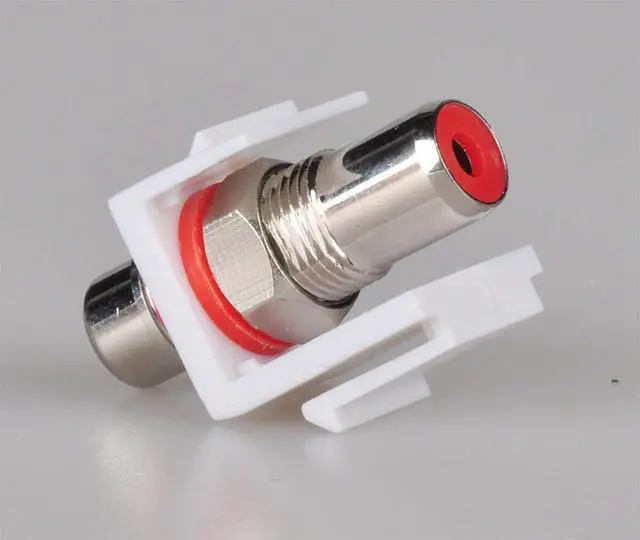 Alt view image 4 of 5 - RCA Wall Plate, White 3-Port RCA Wall Plate with Removable F/F RCA Keystone Jack Inserts for Composite Audio/Video