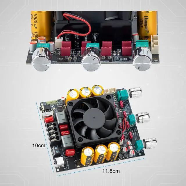 Alt view image 5 of 6 - TPA3255 Bluetooth 5.3 Power Amplifier Board 300W+300W | 2.0 Channel Stereo HiFi Digital Amp Board Audio Receiver with Treble Bass Control for DIY Passive Speakers