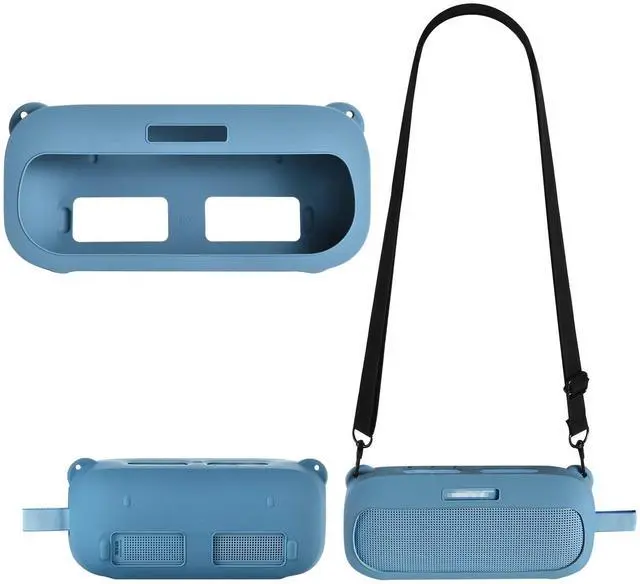 Main image of Silicone Case Compatible with Bose New SoundLink Flex 2nd Gen, Protective Case with Shoulder Strap for Bose Speaker (Blue)