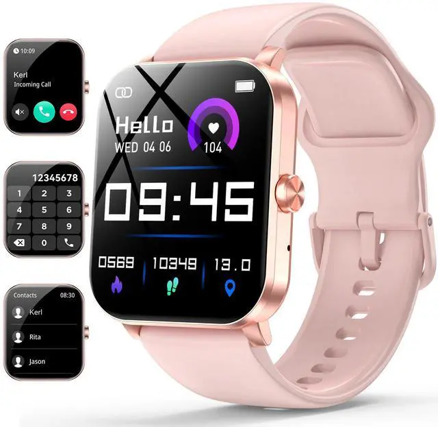 Main image of Smart Watch, 1.85" Smartwatch for Men Women (Answer/Make Call), Heart Rate, Sleep Monitor, Pedometer, Spo2, Activity Tracker, IP68 Waterproof Fitness Watch for Android iOS (Rose Gold)