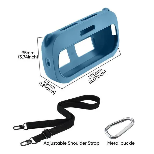 Alt view image 2 of 5 - Silicone Case Compatible with Bose New SoundLink Flex 2nd Gen, Protective Case with Shoulder Strap for Bose Speaker (Blue)