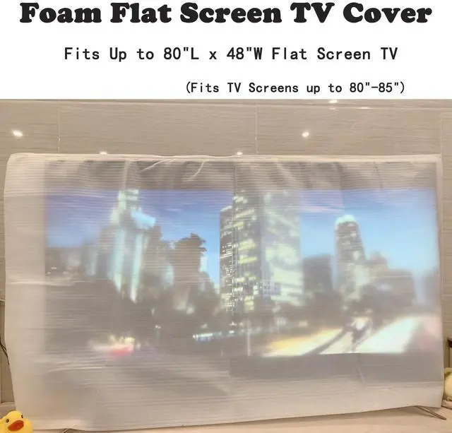 Alt view image 2 of 7 - Large Foam Flat Screen TV Cover(Fits TV Screens up to 80"-85") 80" L x 48" W Cushion Foam Wrap Pouches-1 Pack