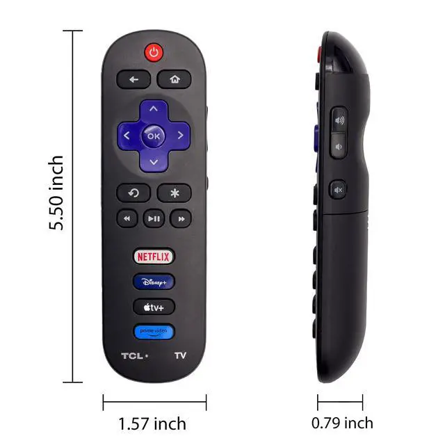 Alt view image 6 of 6 - OEM Replacement Remote Control Compatible with All TCL Roku Smart TVsOnly Works with TCL Roku TV, Not for Roku Stick and Roku Box (Netflix/Disney Plus/Apple TV+ / Prime)