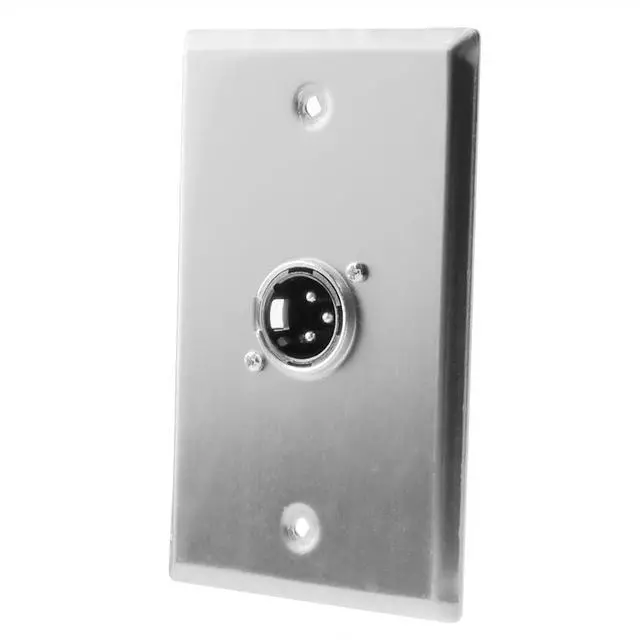 Alt view image 3 of 6 - Saga Elite XLR-M1 Single-Gang Wall Plate w/ (1) Male XLR Connector