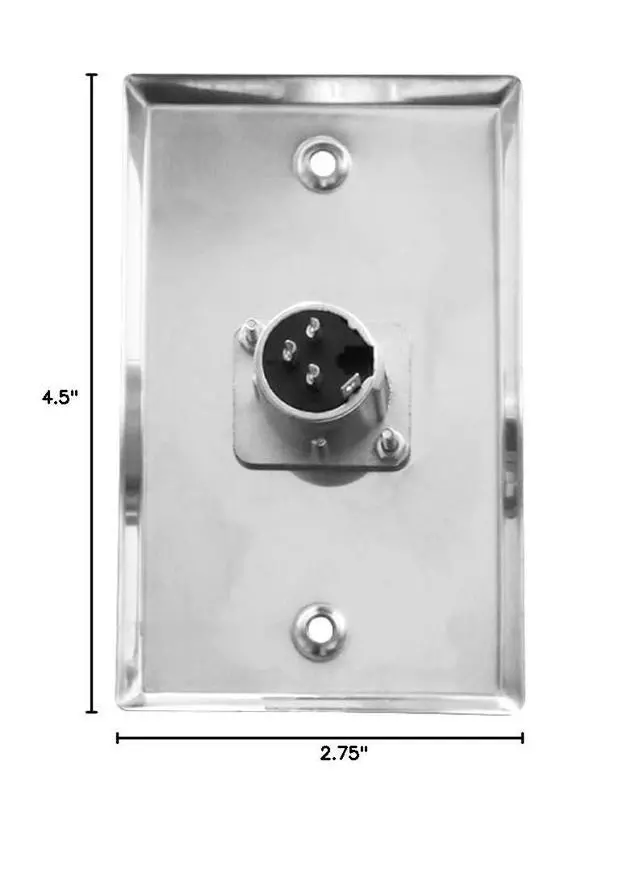 Alt view image 6 of 6 - Saga Elite XLR-M1 Single-Gang Wall Plate w/ (1) Male XLR Connector