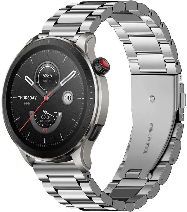 Main image of 22mm Watch Strap Metal for Amazfit Balance/Bip 6/Bip 5 Replacement Band for Amazfit GTR 4/GTR 4 Pro/GTR 3/GTR 3 Pro/GTR 2/GTR 2e/GTR 47mm/Stratos,Stratos 2,2S,3/Pace for Men Women