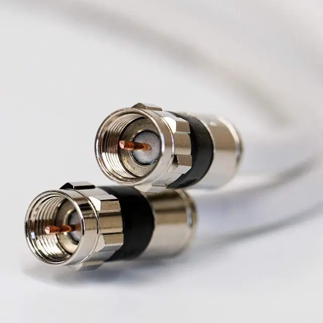 Alt view image 2 of 4 - 50ft White RG6 Made in USA Digital Coaxial Cable Shielded PVC Jacket UL ETL RoHS 75 Ohm RG-6 Audio Video Coax Wire Professional Certified USA Patented Compression F-Connectors
