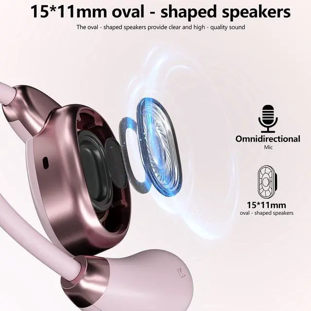 Alt view image 4 of 6 - Wireless Open Sports Ear Earbuds 40H Playtime Waterproof For Gym,Running | 40H Playtime, IPX5 Waterproof, Ultra-Lightweight Earhook Design, ENC Noise Cancelling Mic, For Gym, Running And Daily Use
