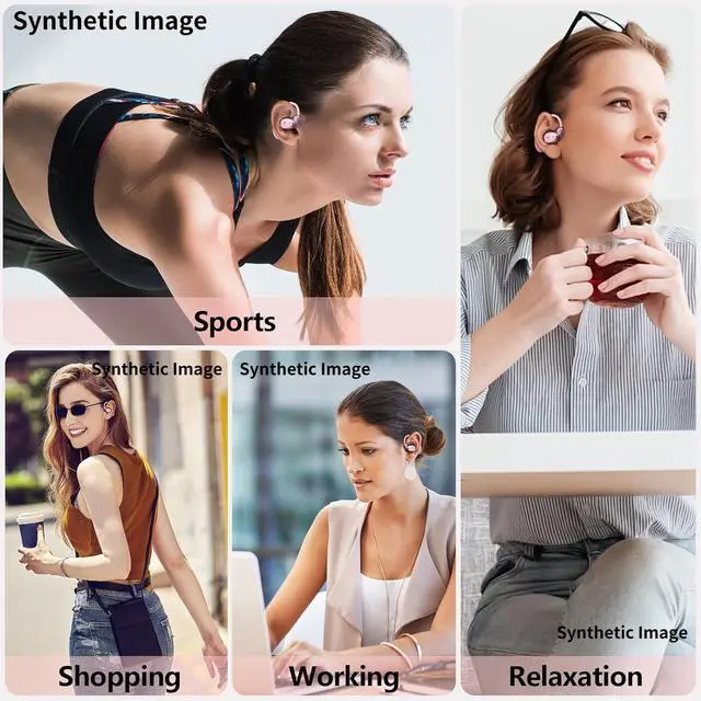 Alt view image 6 of 6 - Wireless Open Sports Ear Earbuds 40H Playtime Waterproof For Gym,Running | 40H Playtime, IPX5 Waterproof, Ultra-Lightweight Earhook Design, ENC Noise Cancelling Mic, For Gym, Running And Daily Use