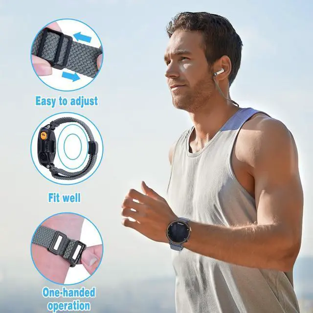 Alt view image 3 of 5 - Stretchy Loop Nylon Strap Compatible with Garmin Approach S20/S5/S6 Watch Bands Replacement Accessory Adjustable Elastic