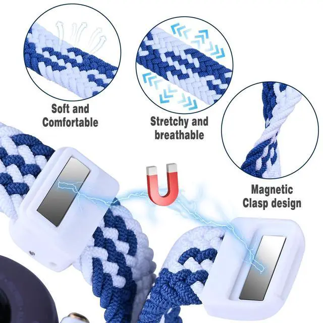 Alt view image 4 of 5 - Stretchy Loop Nylon Strap Compatible with Garmin Approach S20/S5/S6 Watch Bands Replacement Accessory Adjustable Elastic