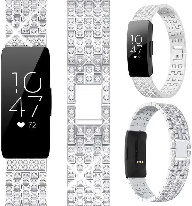 Main image of Compatible for Fitbit Inspire Band, Inspire 2 Bling Band, Inspire HR Band with Diamond Crystal Metal Bling Replacement Strap Band for Fitbit Inspire/Inspire 2/Inspire