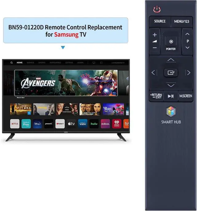 Alt view image 7 of 7 - Replacement Remote Control for Samsung USB Remote Control BN59-01220A/ BN59-01220E/ BN59-01220G/ BN59-01220B/ BN59-01220M/ SEK-3500U/ UA55JS8000W/ UA55JS9000W/ UA55JU6600W/ UA55JU7000W