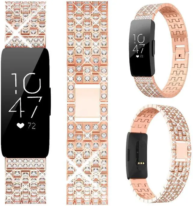 Main image of Compatible for Fitbit Inspire Band, Inspire 2 Bling Band, Inspire HR Band with Diamond Crystal Metal Bling Replacement Strap Band for Fitbit Inspire/Inspire 2/Inspire