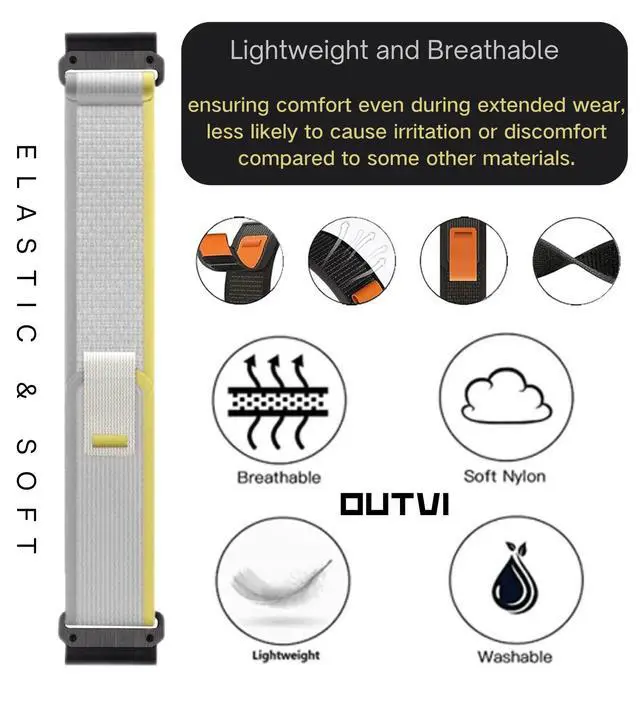 Alt view image 3 of 6 - 26mm watch band for garmin fenix 7x sapphire solar fenix 6x pro solar fenix 5x 3 hr quick release fit Nylon watch strap replacement for garmin epix 2 pro sapphire 51mm Descent MK1/2/2i