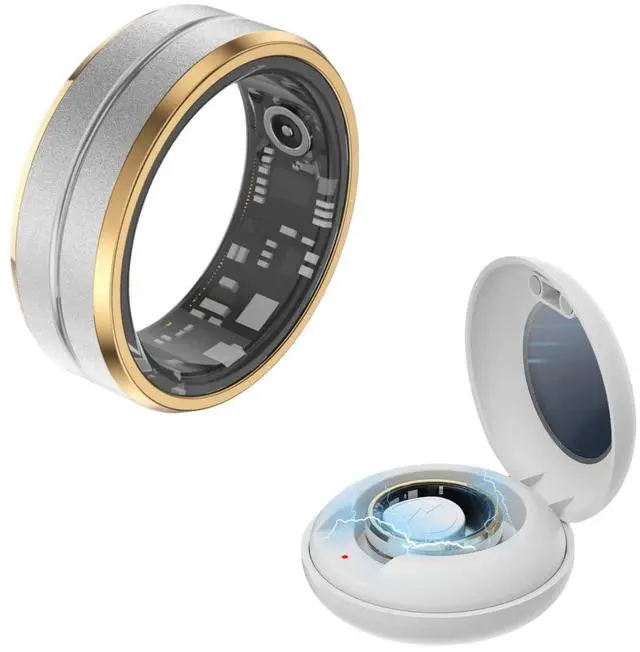 Main image of Smart Ring Fitness Tracker, Sleep & Heart Monitor Size 10 | Heart Rate & Blood Oxygen Monitor & Sleep Monitoring, Remote Selfie Control Ring, Waterproof Smart Rings
