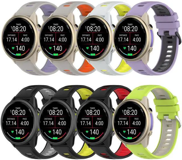 Alt view image 2 of 7 - Band for Garmin Forerunner 970, 22mm Quick Release Silicone Replacement Band for Garmin Forerunner 255/ Venu 3/ Venu 2/ Vivoactive 4 (No Tracker)