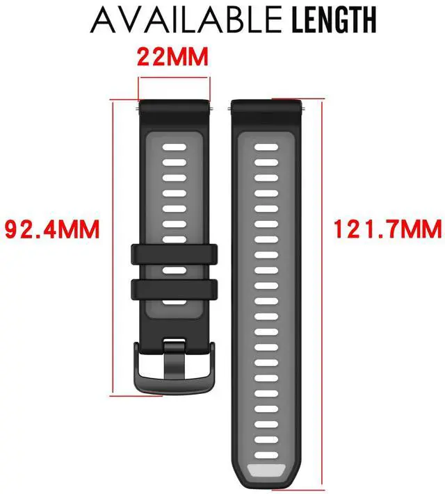 Alt view image 5 of 7 - Band for Garmin Forerunner 970, 22mm Quick Release Silicone Replacement Band for Garmin Forerunner 255/ Venu 3/ Venu 2/ Vivoactive 4 (No Tracker)