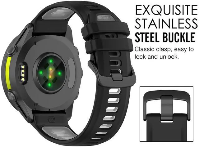 Alt view image 6 of 7 - Band for Garmin Forerunner 970, 22mm Quick Release Silicone Replacement Band for Garmin Forerunner 255/ Venu 3/ Venu 2/ Vivoactive 4 (No Tracker)