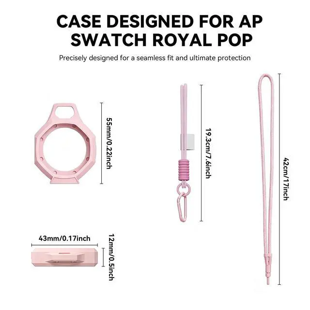 Alt view image 2 of 6 - Rugged Case Band Compatible with Swatch Royal Pop Watch Band 3 color