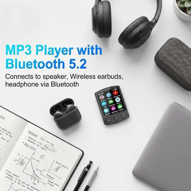 Alt view image 3 of 7 - 64GB MP3 Player with Bluetooth 5.2 and Built-in Clip | HiFi Audio, 128GB TF Card Expansion, FM Radio and Recording, 1.2 oz Compact Design, E-Book Reader and Speaker
