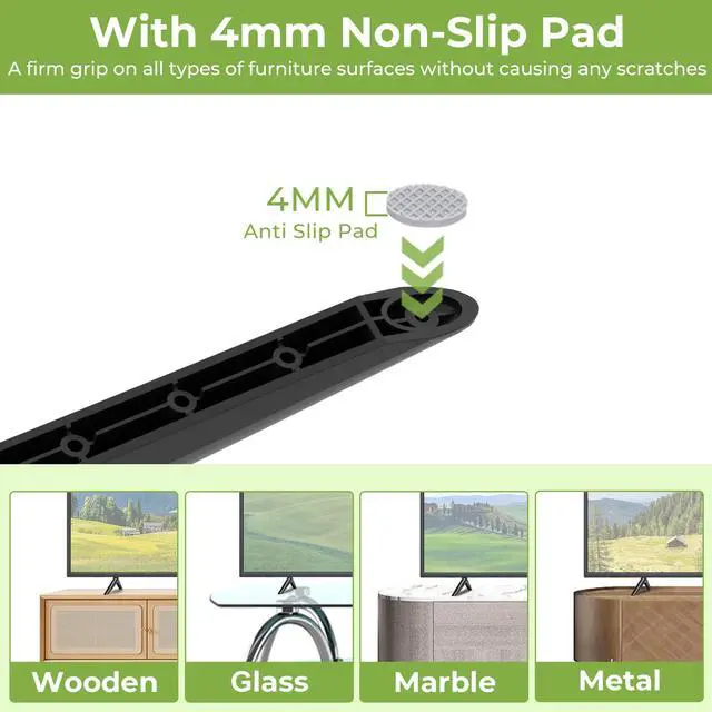Alt view image 4 of 7 - TV Stand for Hisense TV Legs, for Hisense 32" 40" 43" TV 32H4030F1 32H4F 40H5590F 40H4F 40H3F9 40H4030F1 40H4030F 43H4F 43H4030F 43H4030F1 TV Stand Legs with Screws, Easy to Install, Black