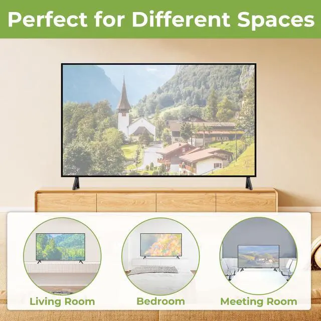 Alt view image 6 of 7 - TV Stand for Hisense TV Legs, for Hisense 32" 40" 43" TV 32H4030F1 32H4F 40H5590F 40H4F 40H3F9 40H4030F1 40H4030F 43H4F 43H4030F 43H4030F1 TV Stand Legs with Screws, Easy to Install, Black