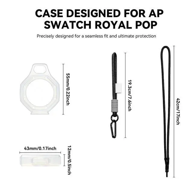 Alt view image 4 of 6 - Rugged Case Band Compatible with Swatch Royal Pop Watch Band 3 color