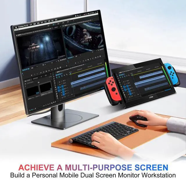 Alt view image 3 of 6 - 10.1" 1080P Portable Gaming Monitor for Switch, IPS USB-C Travel Monitor