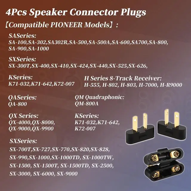 Alt view image 3 of 7 - for Pioneer Speaker Plug Connectors SX-525 SX-626 SX-727 SX-828 SX-990 SX-1000 (4)