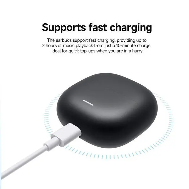 Alt view image 4 of 7 - Redmi Buds 8 Lite True Wireless Earbuds, Bluetooth 5.4, 42dB Hybrid ANC, 8H/36H Battery, 12.4mm Driver, IP54, Dual Device, Fast Charging, 4.5g, iOS Android Compatible, Black