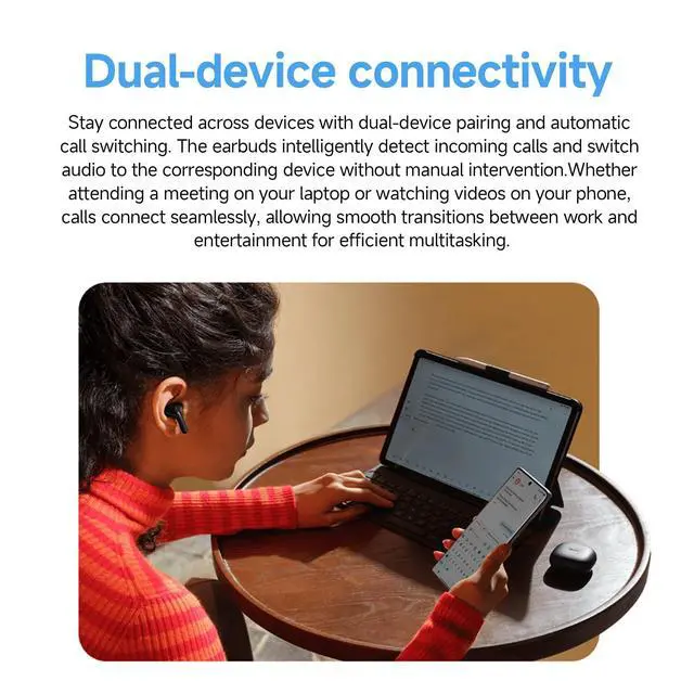 Alt view image 7 of 7 - Redmi Buds 8 Lite True Wireless Earbuds, Bluetooth 5.4, 42dB Hybrid ANC, 8H/36H Battery, 12.4mm Driver, IP54, Dual Device, Fast Charging, 4.5g, iOS Android Compatible, Black