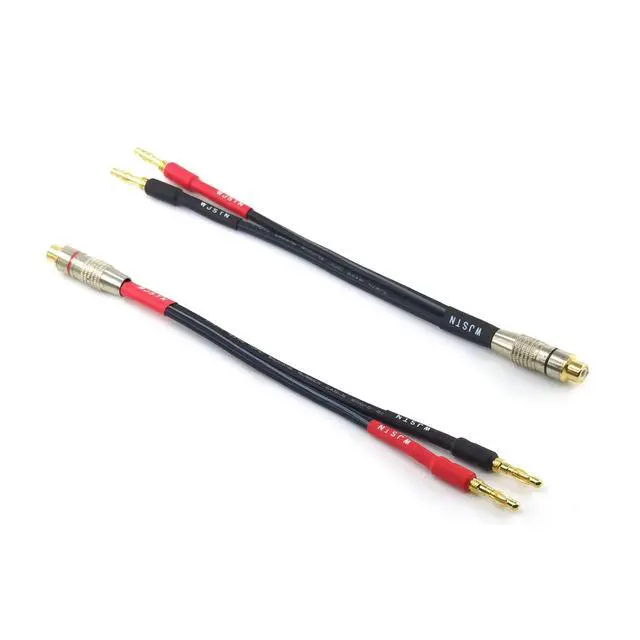 Alt view image 3 of 6 - RCA to Flex Pin Banana Plug Adapter 6 inches Flex Pin Banana Plugs to Female RCA Audio Cable 2Pack (4mm Banana Plug to RCA)