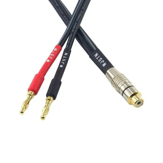 Alt view image 4 of 6 - RCA to Flex Pin Banana Plug Adapter 6 inches Flex Pin Banana Plugs to Female RCA Audio Cable 2Pack (4mm Banana Plug to RCA)