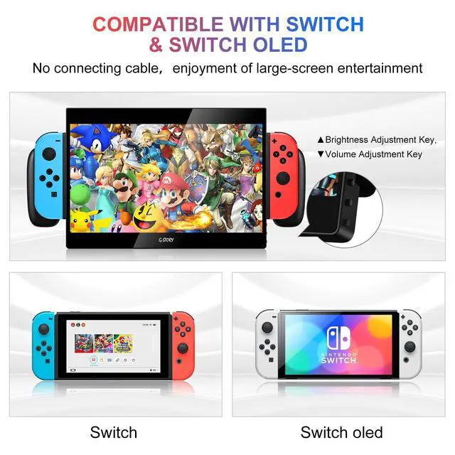 Alt view image 5 of 6 - 10.1" 1080P Portable Gaming Monitor for Switch, IPS USB-C Travel Monitor