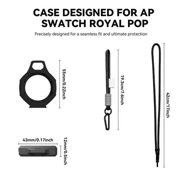 Alt view image 2 of 6 - Rugged Case Band Compatible with Swatch Royal Pop Watch Band 3 color