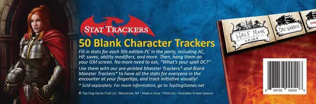 Alt view image 4 of 7 - Character Trackers - Initiative Trackers and DM Reference Cards for 5th Edition